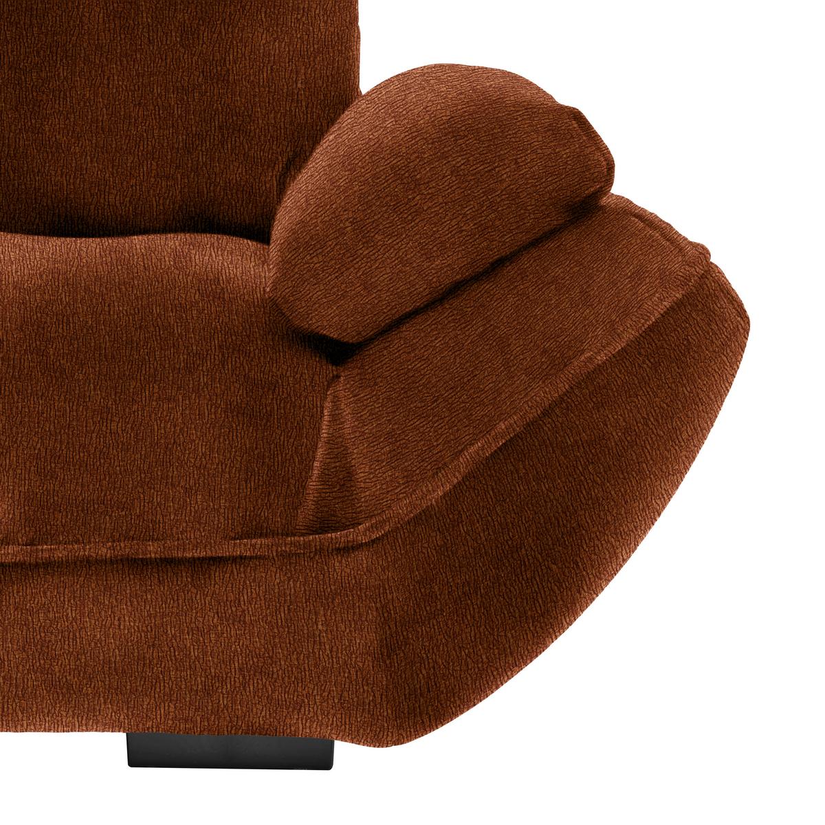 Wohnlandschaft Vivo Terracotta - Terracotta/Schwarz, MODERN, Kunststoff/Textil (179/63/317cm) - Premium Living
