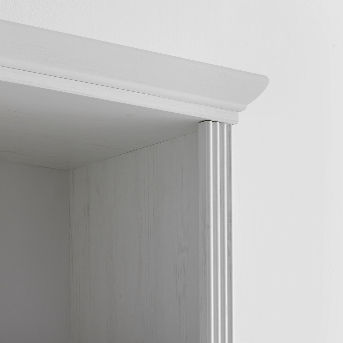 Standregal Marilou in Weiss - Weiss/Schwarz, Romantik / Landhaus, Holzwerkstoff/Kunststoff (64/206/42cm) - Zandiara