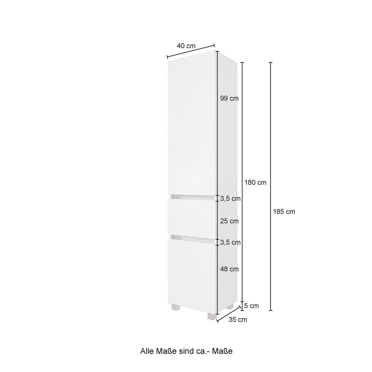 BADEZIMMER HELSINKI - Eichefarben/Weiß, KONVENTIONELL, Glas/Holzwerkstoff (120cm) - Held