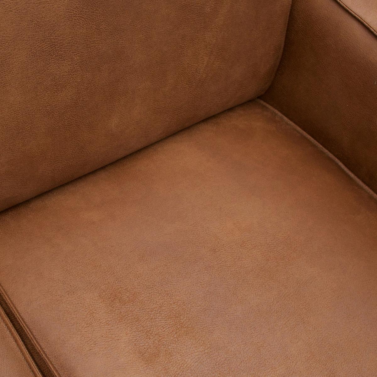 ECKSOFA Statement Cognac S: 274x210cm - Cognac/Schwarz, Design, Leder/Holz (274/210cm) - Livetastic