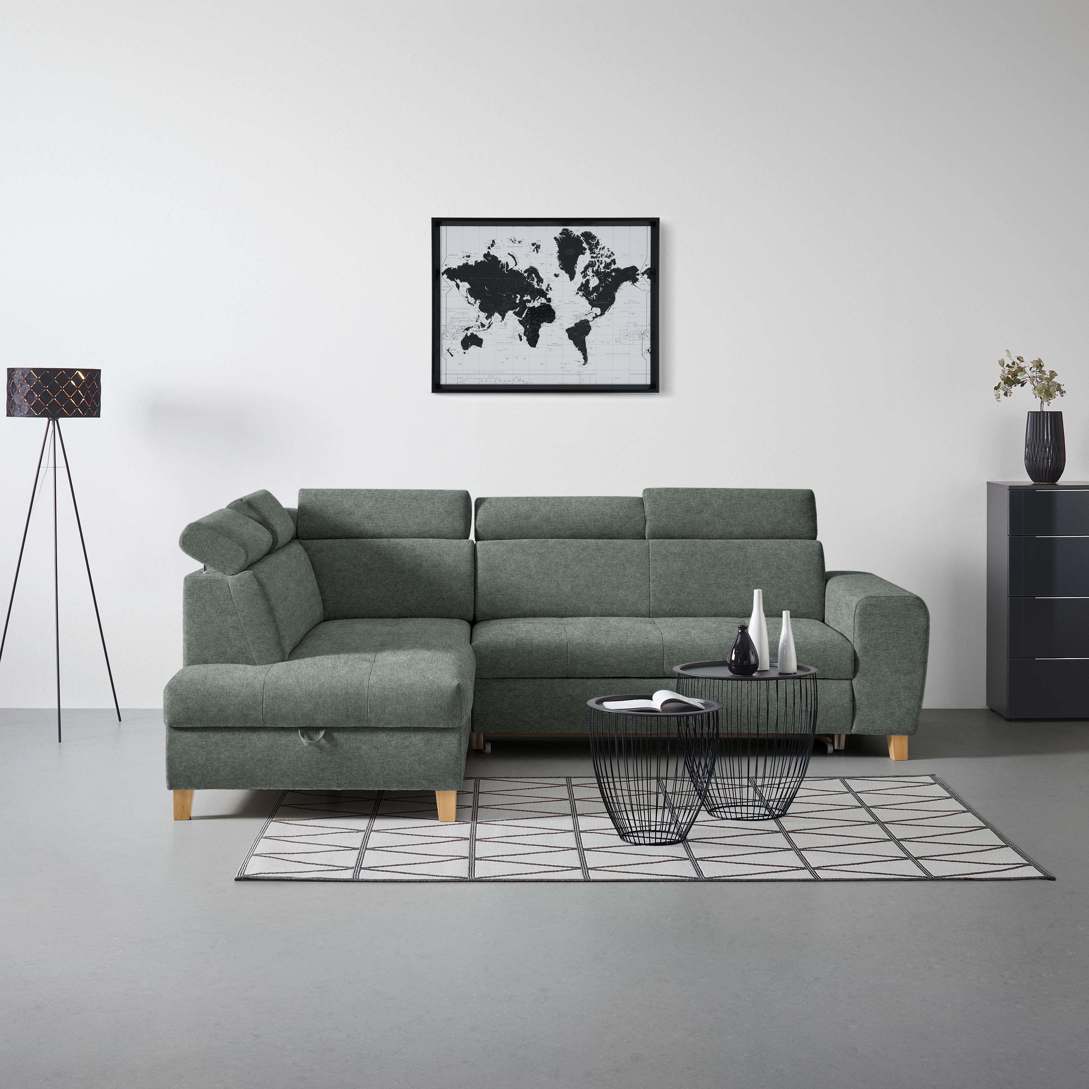 Kutna Garnitura Lugo - sivoplava, Moderno, drvo/metal (205/98/266cm) - Modern Living