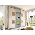 Schiebetürenschrank Weiß/Eiche-spiegel - Eichefarben/Alufarben, ROMANTIK / LANDHAUS, Glas/Holzwerkstoff (280/230/62cm) - PREMIUM LIVING