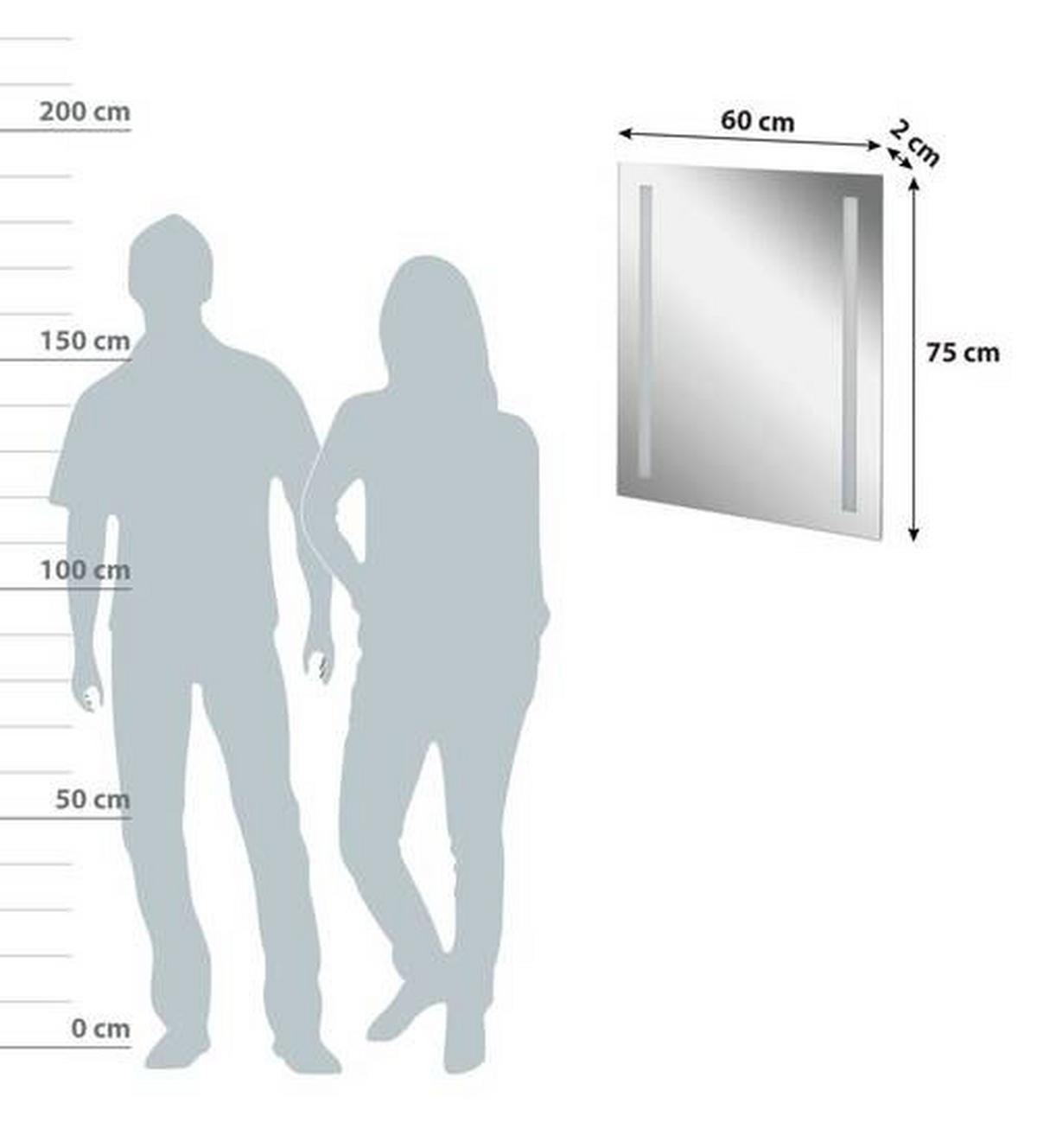 Wandspiegel "Linear" , verspiegelt - Basics, Glas (60/75/2cm) - MID.YOU