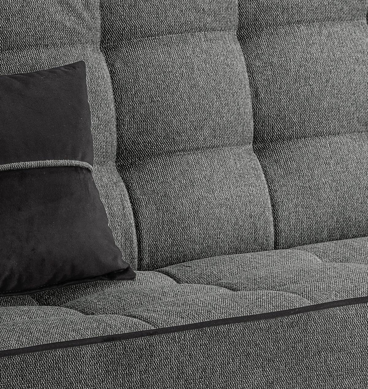 Schlafsofa Bono Grau - Hellbraun/Schwarz, Basics, Holz/Textil (199/91/91cm) - MID.YOU