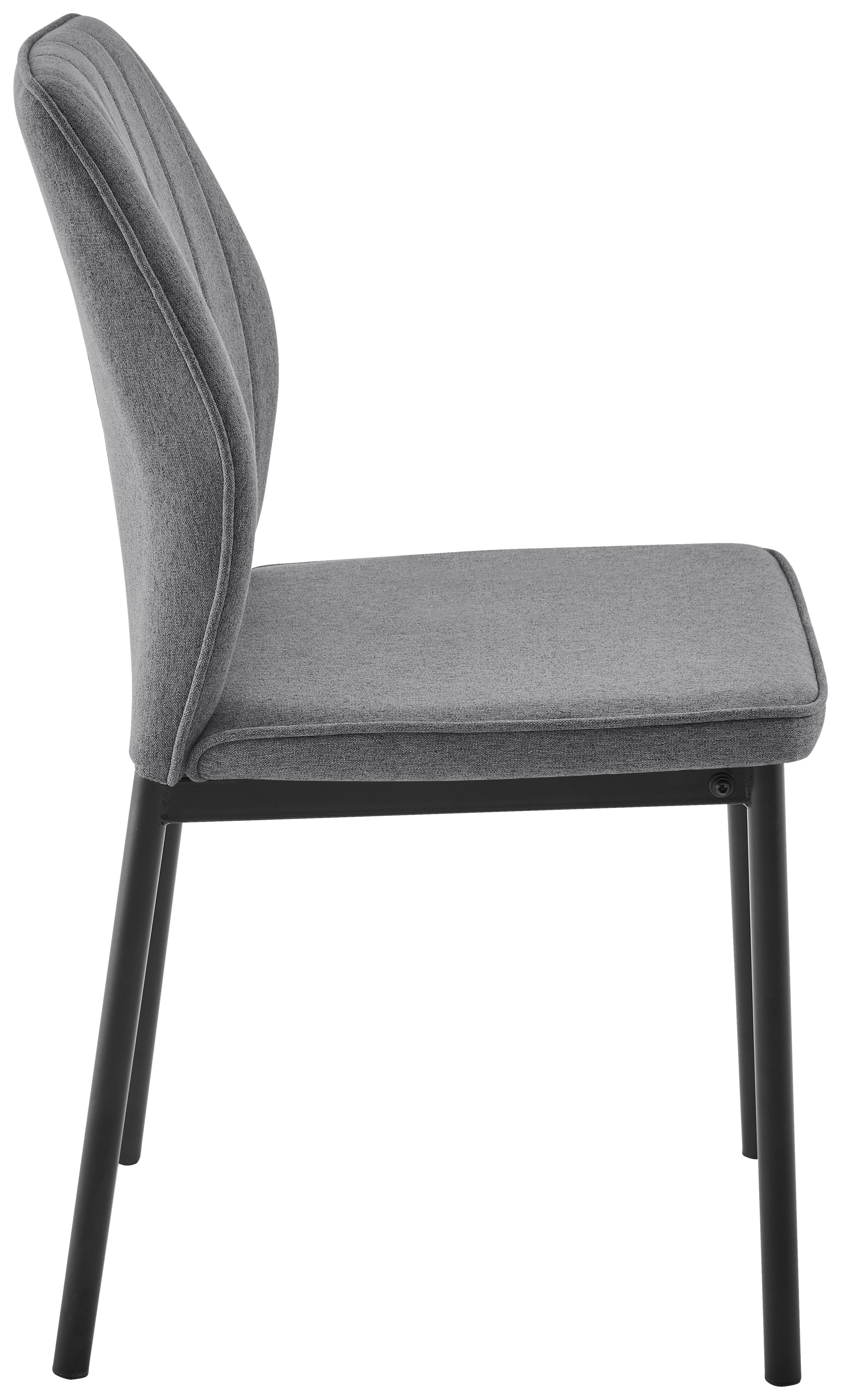 Stuhl Mia 2 Dunkelgrau/Schwarz - Dunkelgrau/Schwarz, Basics, Textil/Metall (44/86/52cm) - Based