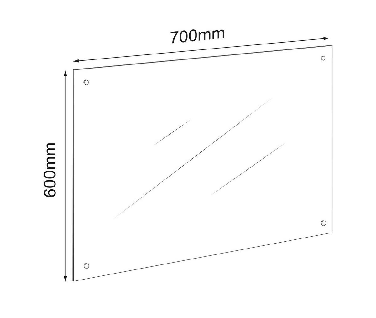 Küchenrückwand Esilo - Klar, Trend, Glas (70/60cm) - MID.YOU