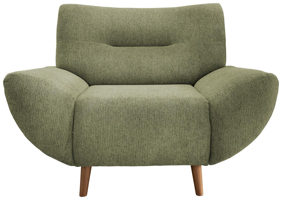 Sessel Drago Grün Chenille - Wildeiche/Grün, MODERN, Holz/Textil (111/81/90cm) - MID.YOU