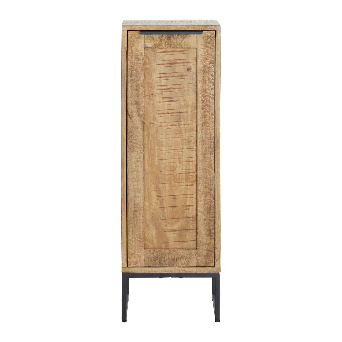 Seitenschrank Everest Naturfarben/Schwarz - Schwarz/Naturfarben, Natur, Holz/Metall (30/90/32cm) - Mömax