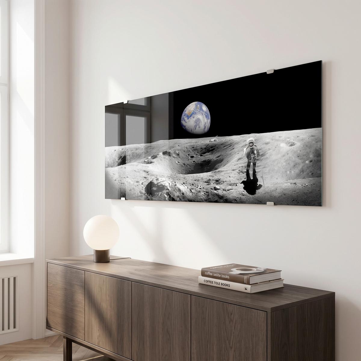 Glasbild Multicolor ca. 125x50cm - Multicolor, Basics, Glas/Papier (125/50cm)