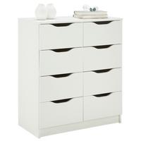 Komoda Westphalen, Bela, 8 Predalov - bela, Trendi, leseni material (80/91/40cm) - MID.YOU
