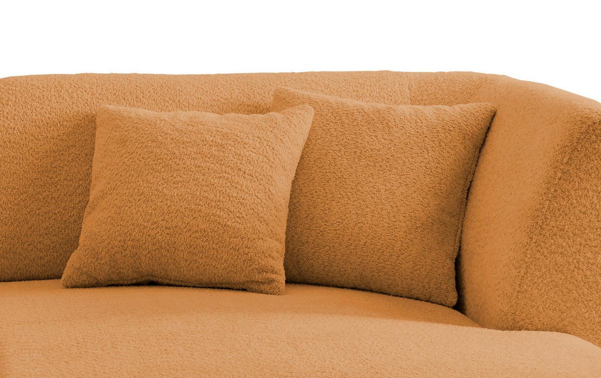 Wohnlandschaft Colori Goldfarben Bouclé - Goldfarben/Schwarz, MODERN, Holz/Textil (264/160cm) - MID.YOU
