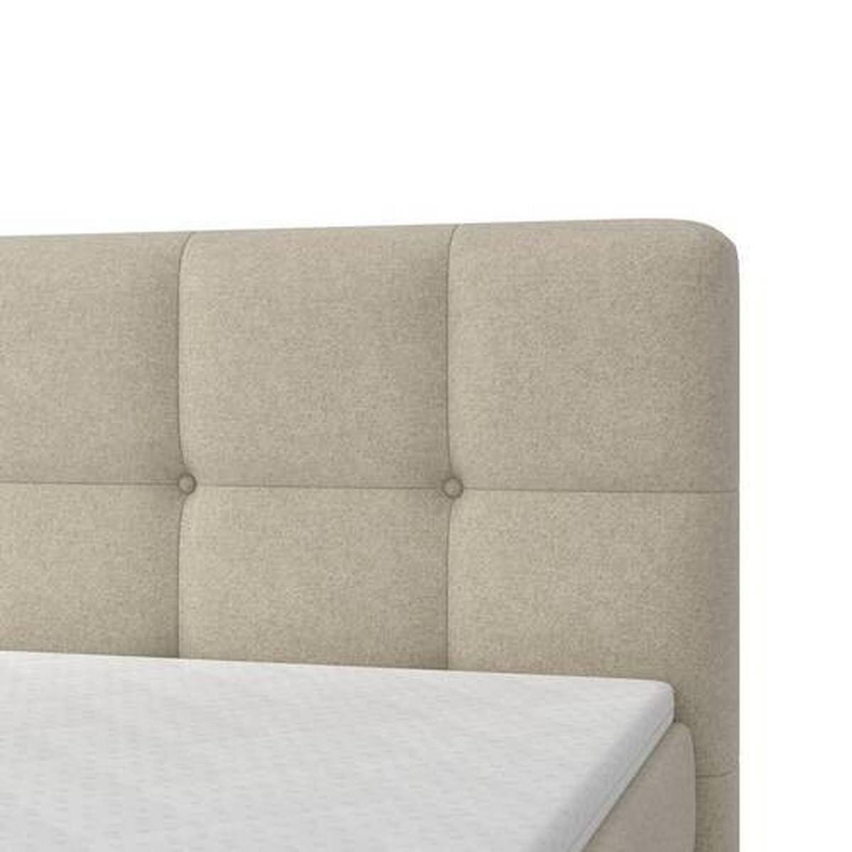 Postelja Z Vzmetnico Marbella, 180x200, Bež, Z Nadvložkom - črna/bež, Moderno, kovina/tekstil (180/200cm) - Bessagi Home