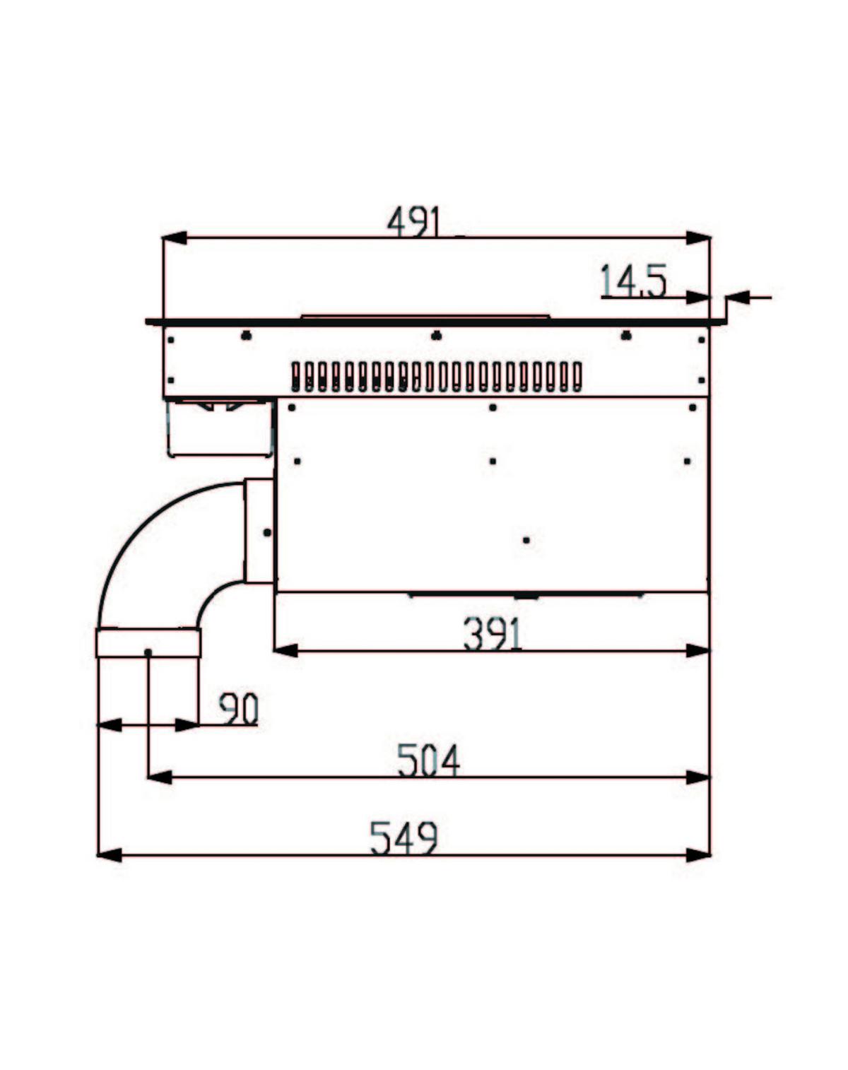 Kochfeld-Dunstabzug-Kombi IN4-DA-2FZA+W - Schwarz, MODERN, Metall (90/24.50/52cm) - PKM