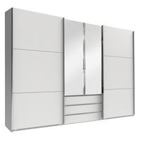 DULAP USI CULISANTE MAGIC - argintiu/alb, Modern, sticlă/material pe bază de lemn (300/216/65cm) - Premium Living