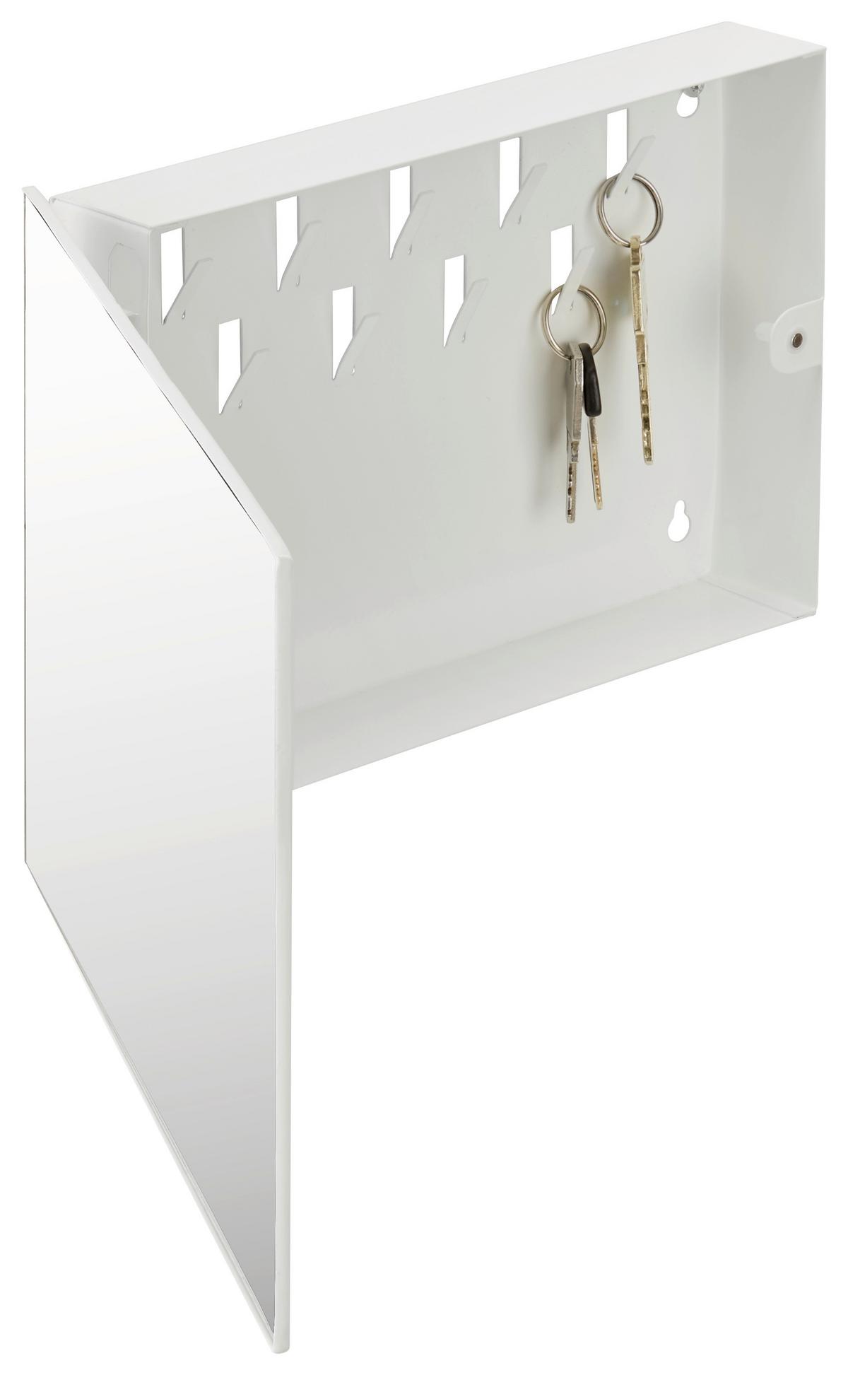 SZAFKA NA KLUCZE KEY 21369 - biały, Modern, metal/szkło (28/19/4cm)