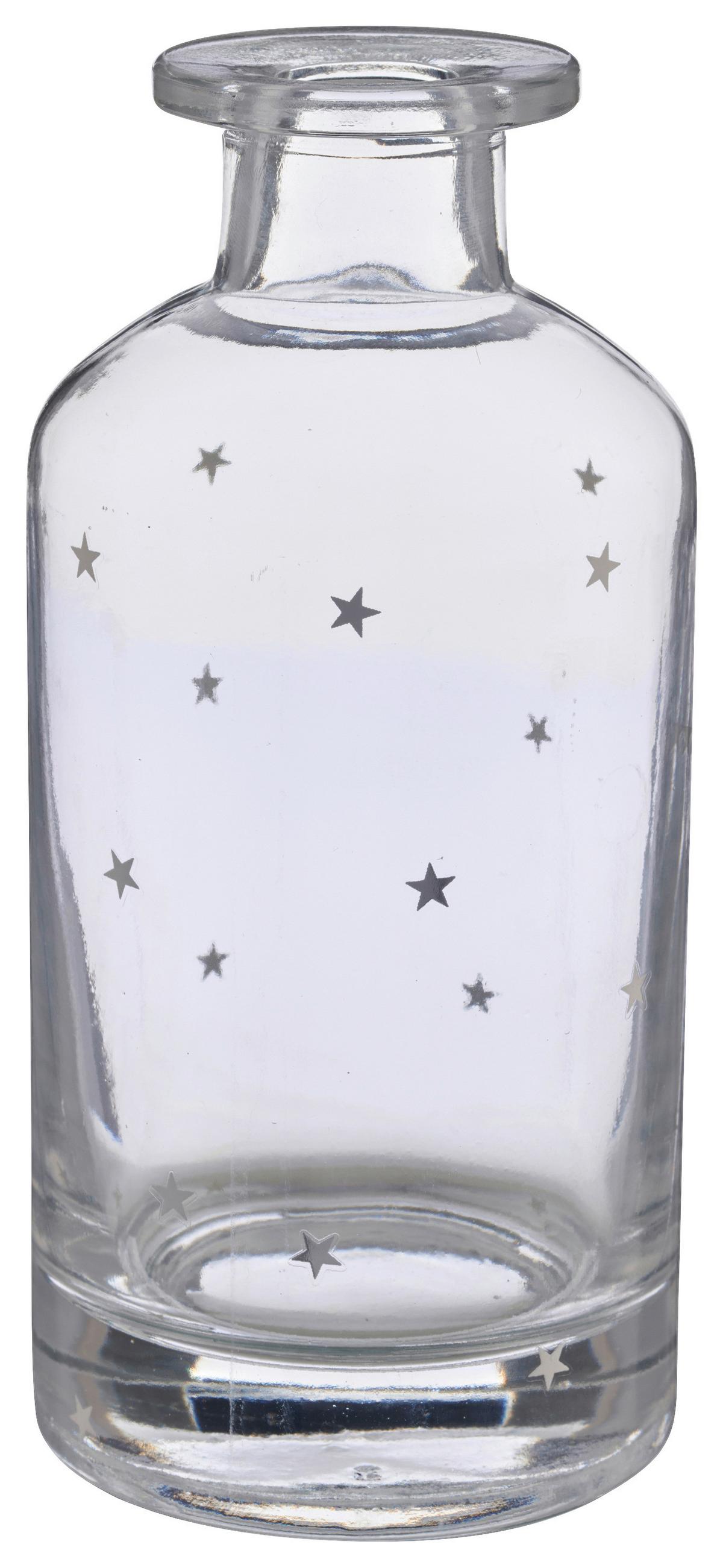 Dekovase Stern I Klar/Silberfarben - Klar/Silberfarben, Basics, Glas (7/13,5cm) - Mömax