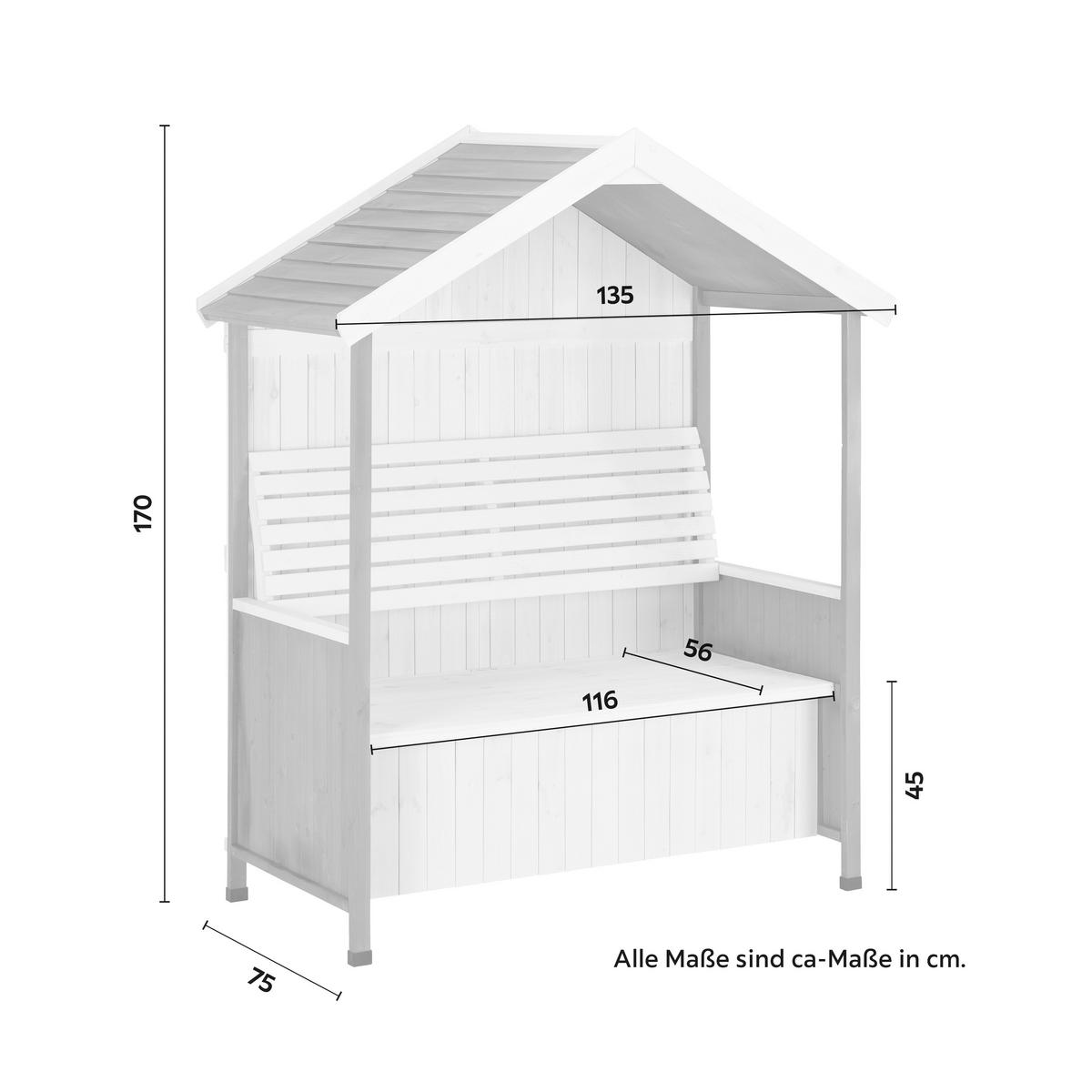 Bancă Giuliana - alb/gri, Modern, lemn (135/170/75cm) - Bessagi Garden