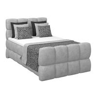 Postelja Boxspring Brisbane, Svetlo Siva, 140x220 - črna/svetlo siva, Trend, kovina/umetna masa (140/220cm) - Premium Living
