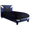 Gamingbett Cerberus 90x190 cm Schwarz/Weiß/Blau - Blau/Schwarz, MODERN, Holzwerkstoff/Kunststoff (90/190cm) - X Rocker