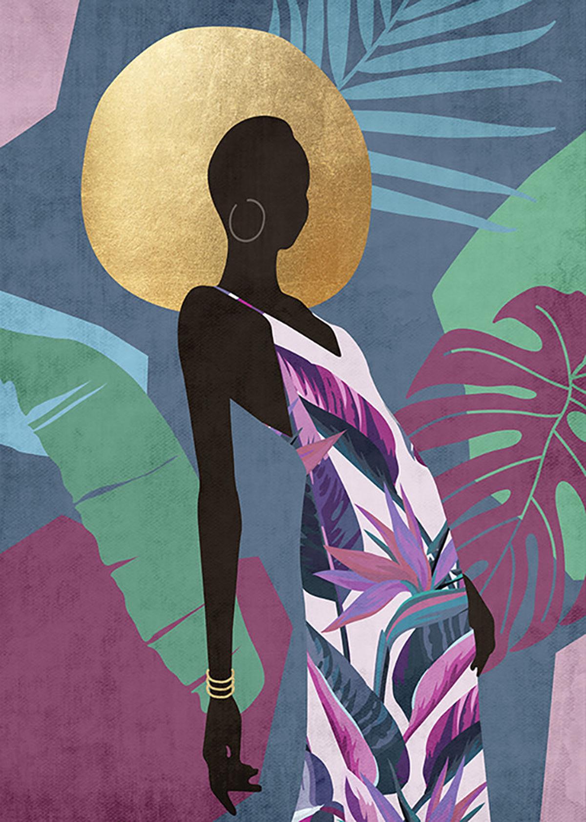 Vászonkép Arany-Ezüst Kb. 60x90cm - színes, Design, faalapú anyag/textil (60/90cm)