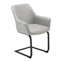 Schwingstuhl Pria Hellgrau Mikrofaser Gepolstert - Hellgrau/Schwarz, MODERN, Holz/Textil (61/85/62cm) - Bessagi Home