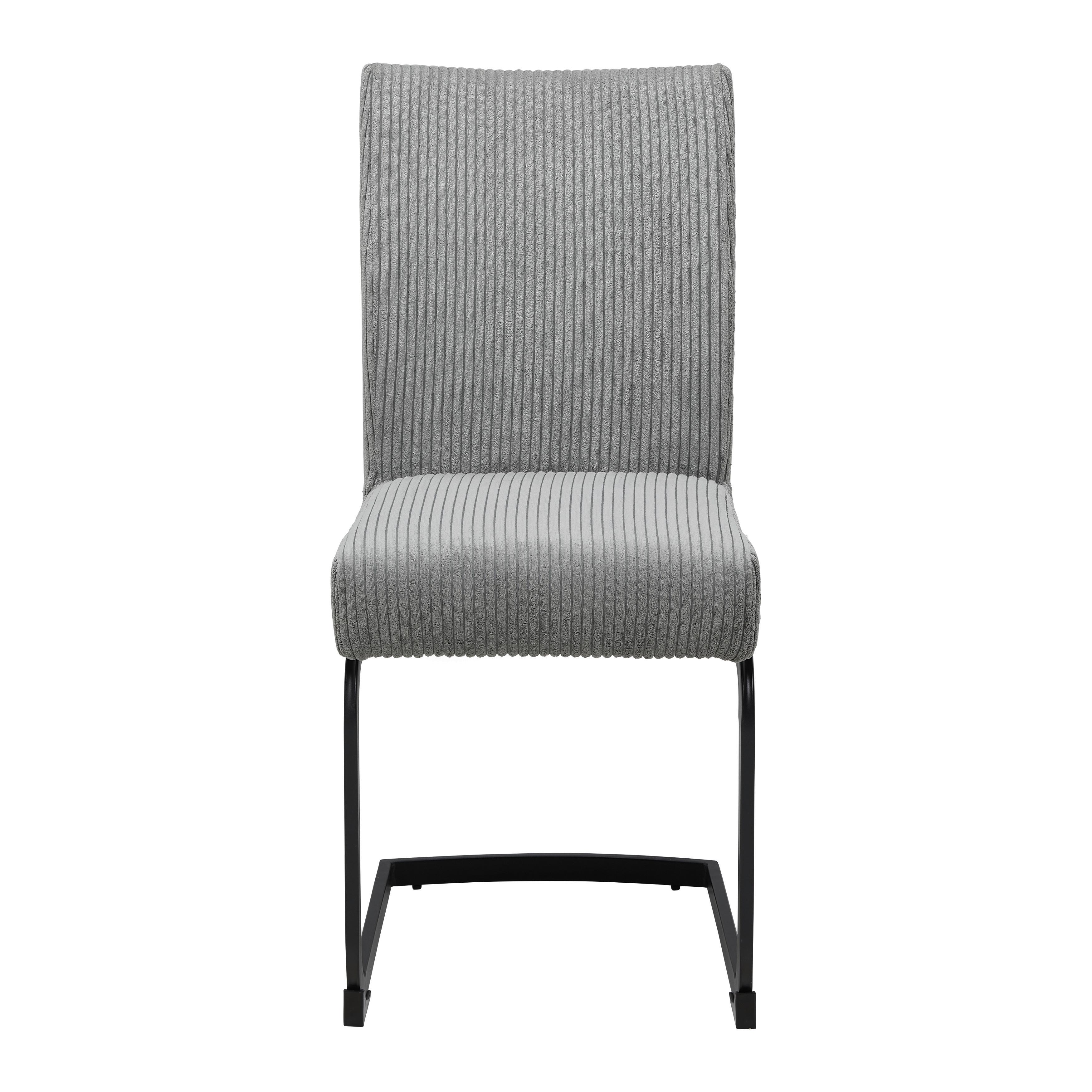 Schwingstuhl Nelia Grau Cord Gepolstert - Schwarz/Grau, MODERN, Holz/Textil (45/95/60cm) - Bessagi Home