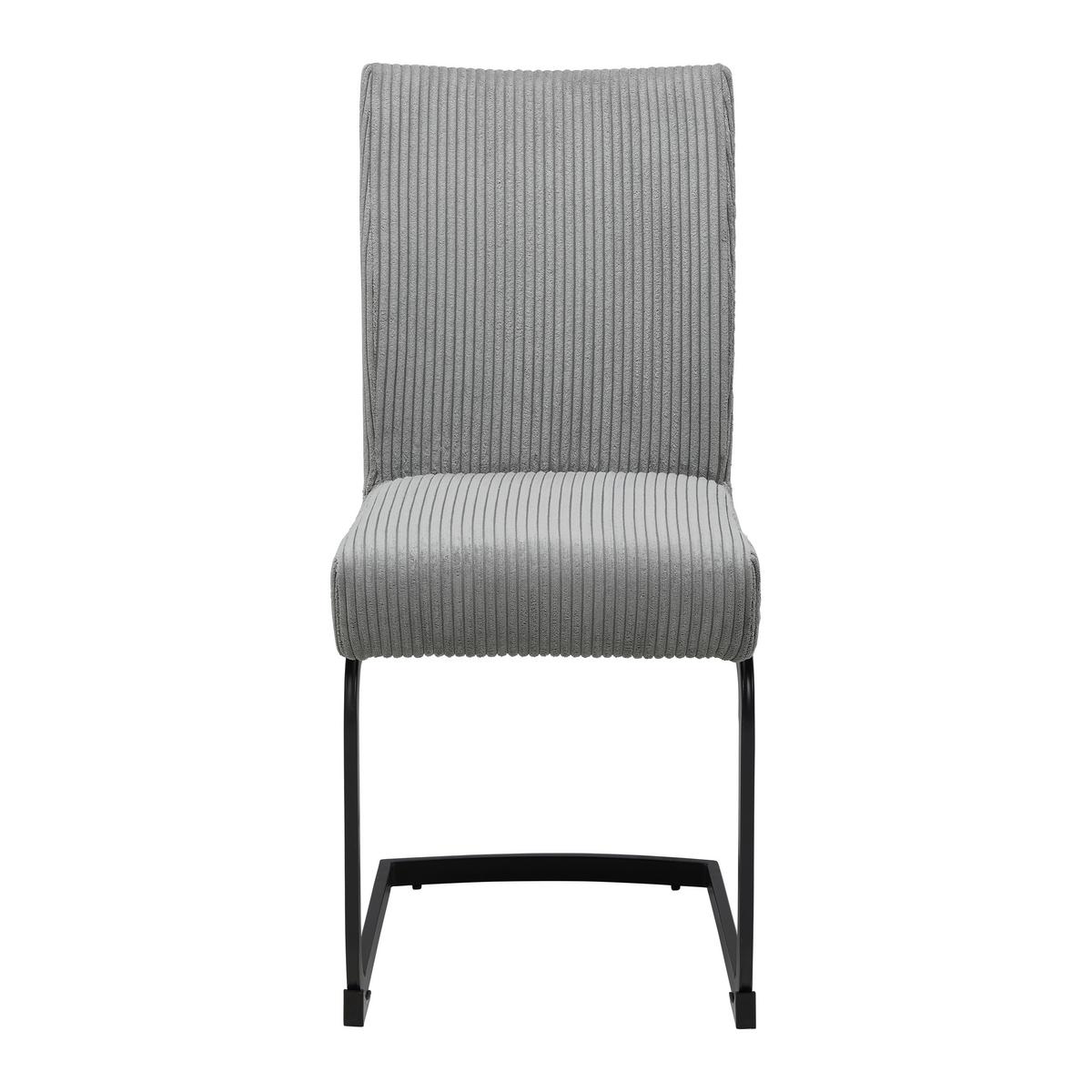 Schwingstuhl Nelia Grau Cord Gepolstert - Schwarz/Grau, MODERN, Holz/Textil (45/95/60cm) - Bessagi Home