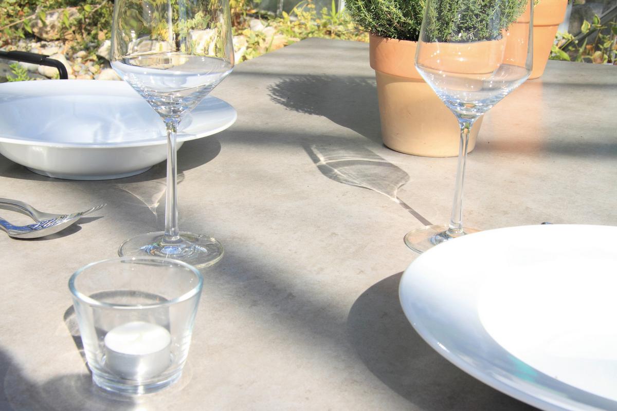 Gartengarnitur 5-tlg. Alpha rope Metall/Kunststoff/Glas - Taupe/Anthrazit, Basics, Glas/Kunststoff (80/75/160cm) - Acamp