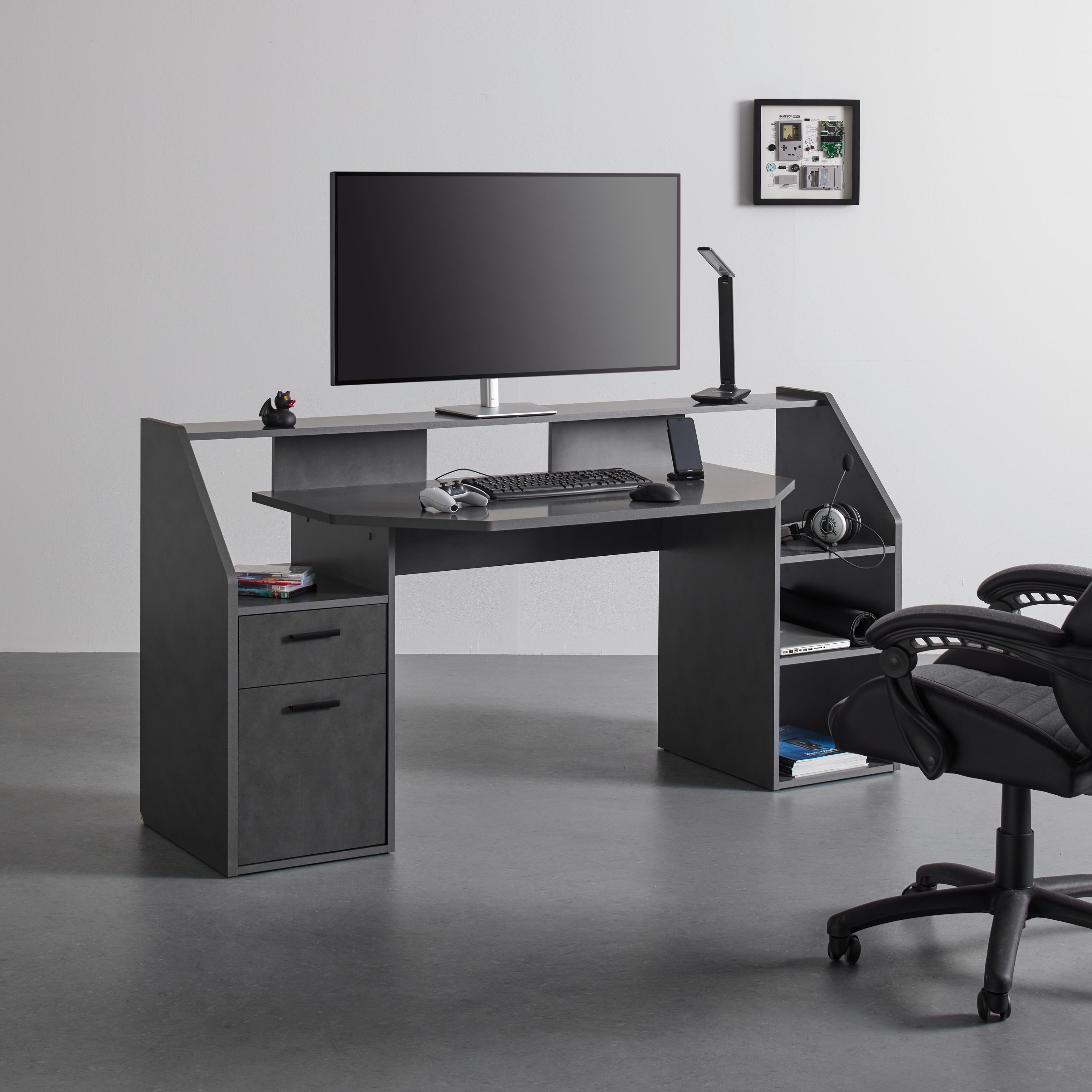 Gamingtisch Zocker 1 in Materafarben - MODERN, Holzwerkstoff/Kunststoff (180/92/68cm) - Mömax