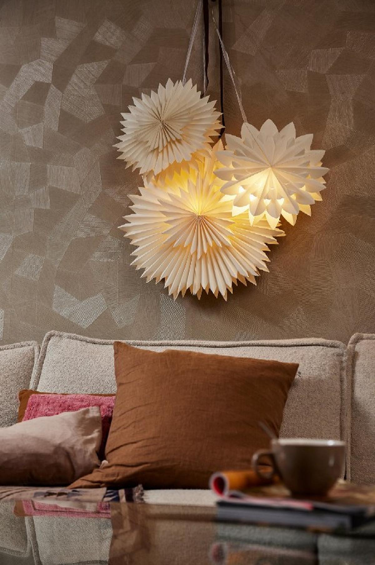 DEKORACJA ŚWIETLNA LED 488970 - COSY TIME - biały, Basics, papier (40,00/40,00/10,50cm)