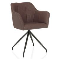 Naslanjač Elverum Spu, Temno Rjava - črna/temno rjava, Moderno, kovina/usnje (61/90/56cm) - MID.YOU