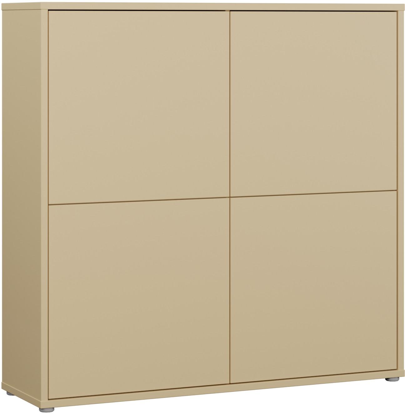 Visoka Komoda Alice, Svetlo Rumena - rumena/siva, Moderno, umetna masa/leseni material (124,5/121,5/34,9cm) - Carryhome