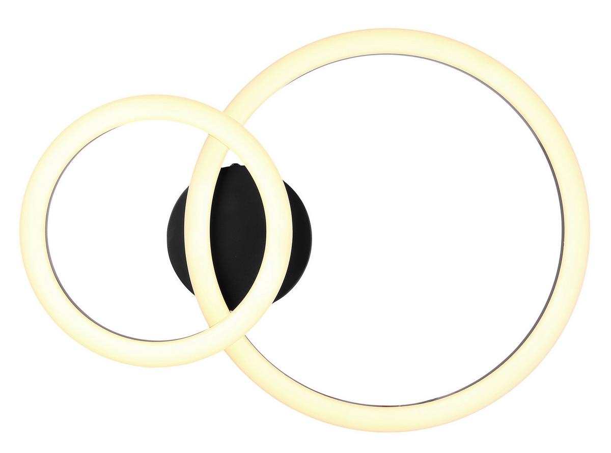 Stropna Led-svetilka Adda, S Sijalko - črna/opal, kovina/umetna masa (42/30/7cm) - Globo