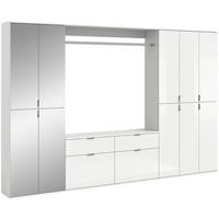 Ansamblu de hol PROJEKT X - alb lucios intens, Modern, sticlă/material pe bază de lemn (273/193/34cm) - Modern Living