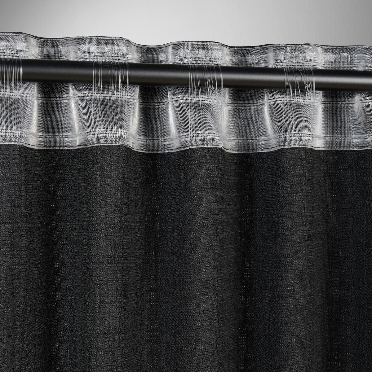 Fertigvorhang Leo Schwarz ca. 135x300cm - Schwarz, MODERN, Textil (135/300cm) - Premium Living