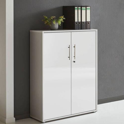 Aktenschrank Office Edition Grau/Weiß - Weiß Hochglanz/Grau, MODERN, Holzwerkstoff (84,5/114/33cm) - MID.YOU