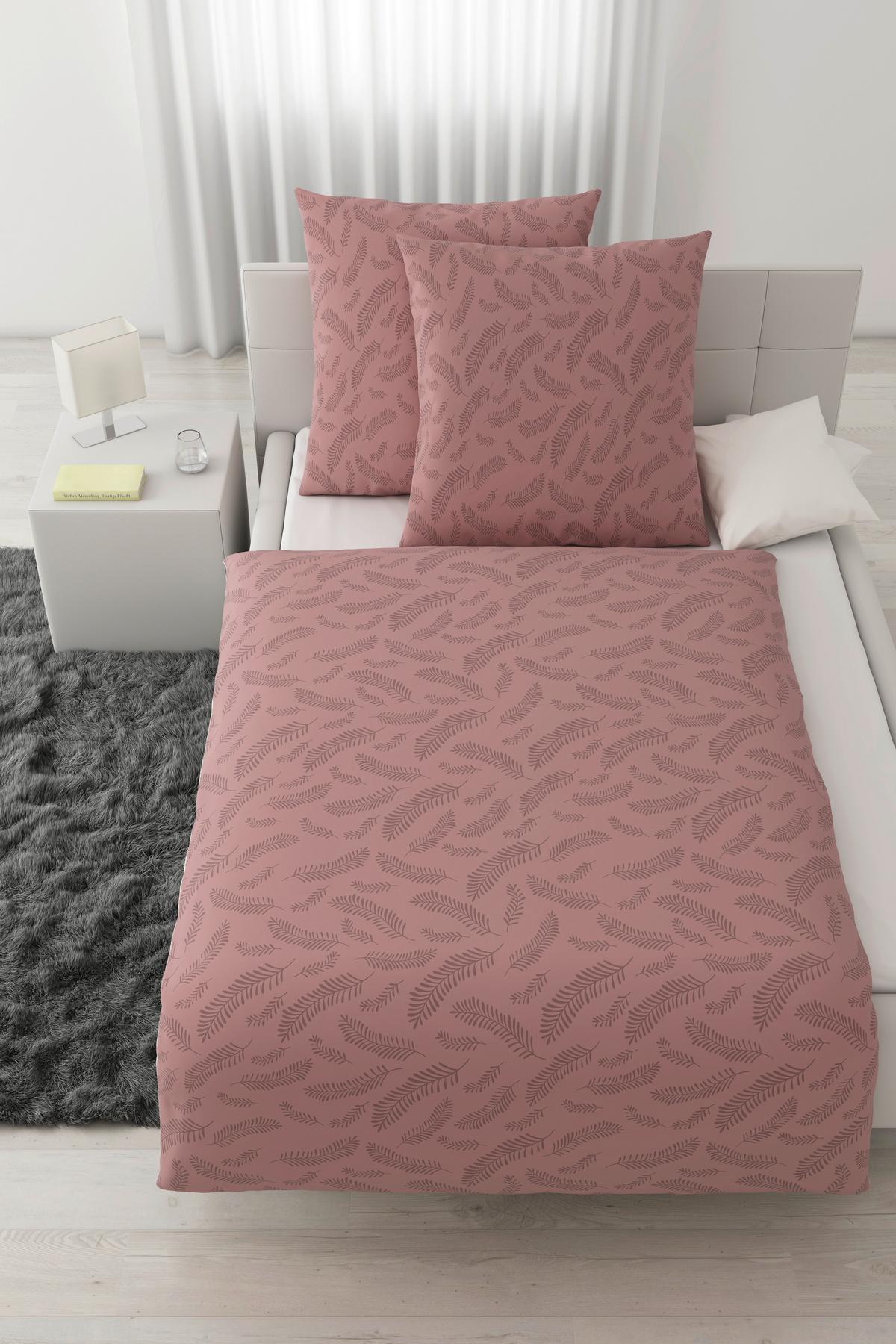 Bettwäsche Ferns XXL Mauve ca. 200x200cm - Mauve, MODERN, Textil (200/200cm) - Mömax