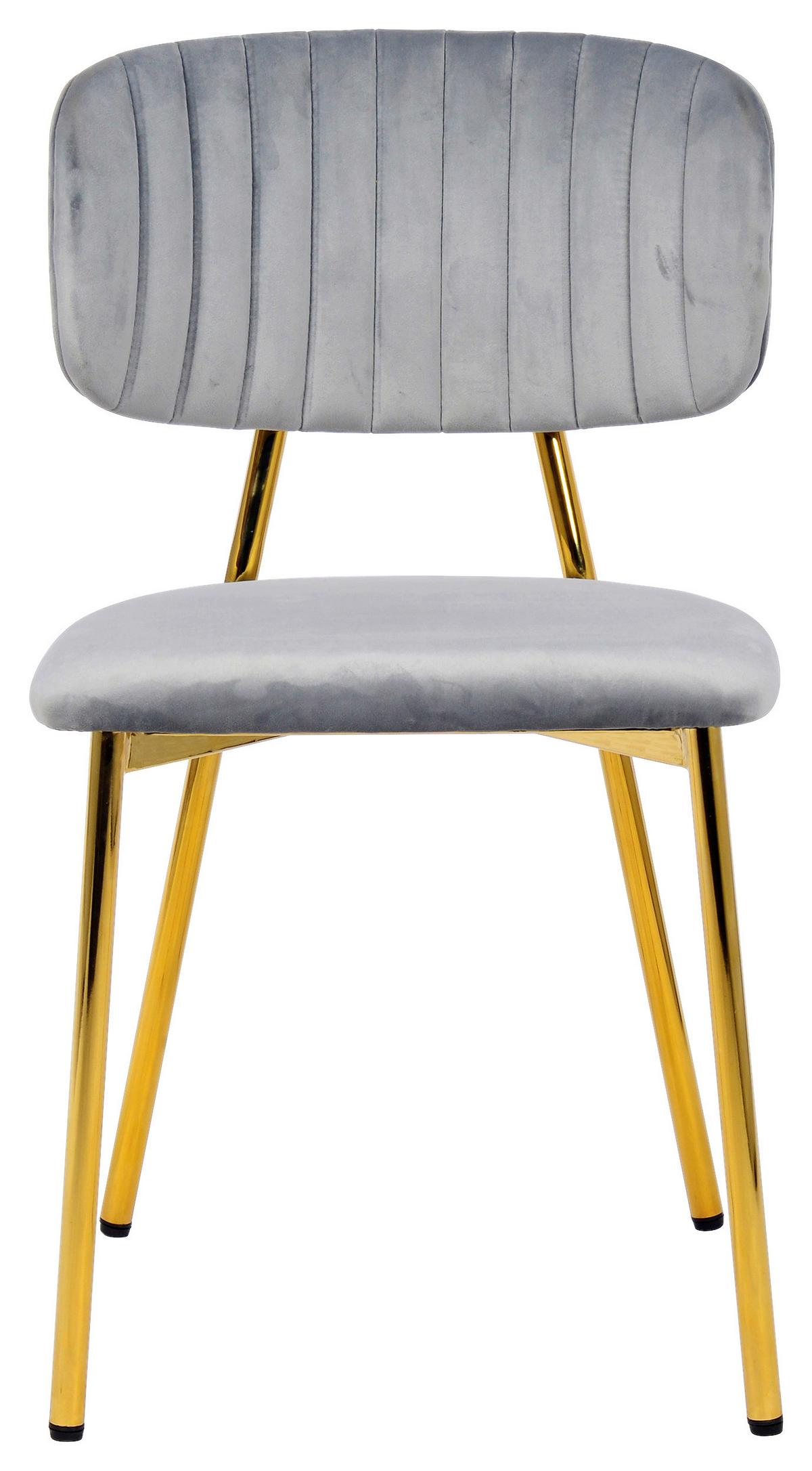 STUHL-SET GISELLE 125 - Goldfarben/Grau, Design, Kunststoff/Metall (47/80/51cm) - Kayoom