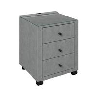 Noćni Ormarić Elysia - tamno siva, Trend, staklo/drvni materijal (48/68/45,5cm) - Premium Living