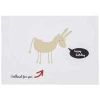 Postkarte Happy Birthday Goldesel - Rot/Goldfarben, Papier (14,8/10,5cm)