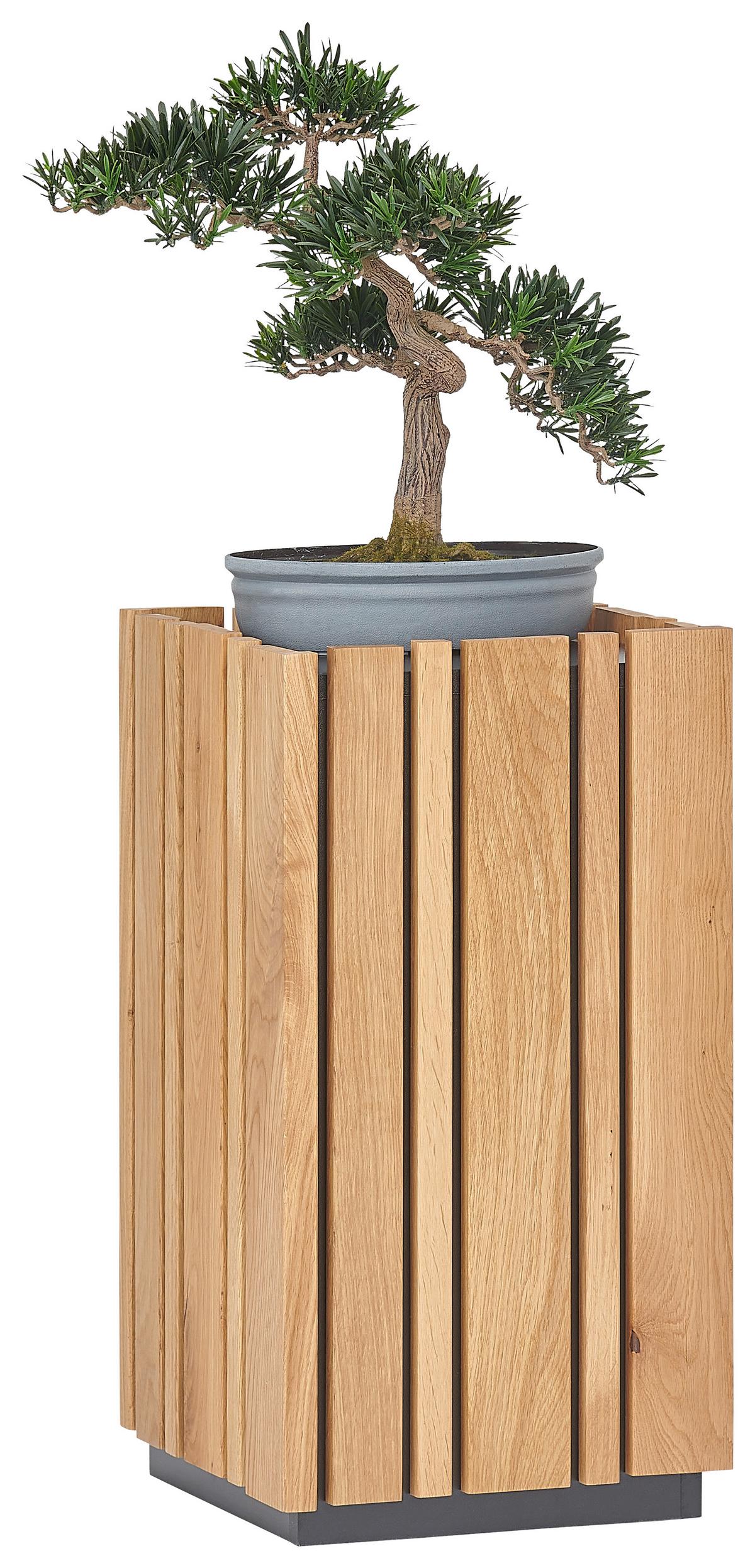 KWIETNIK SIGNE - kolor dębowy, Design, materiał drewnopochodny/drewno (31,5/60/31,5cm) - Linea Natura