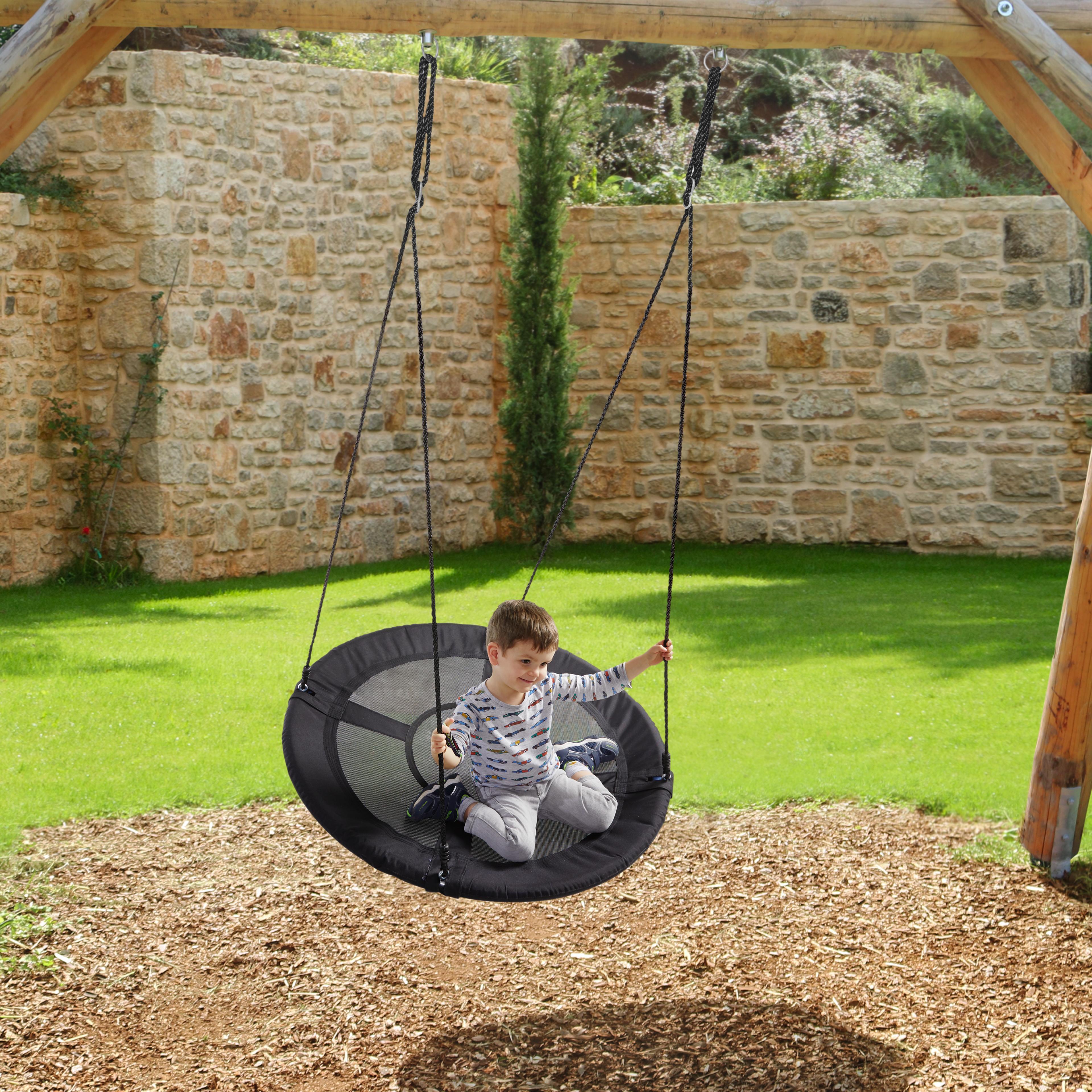 NESTSCHAUKEL in Schwarz 'Emma' - Schwarz, KONVENTIONELL, Textil/Metall (100/160cm) - Bessagi Garden