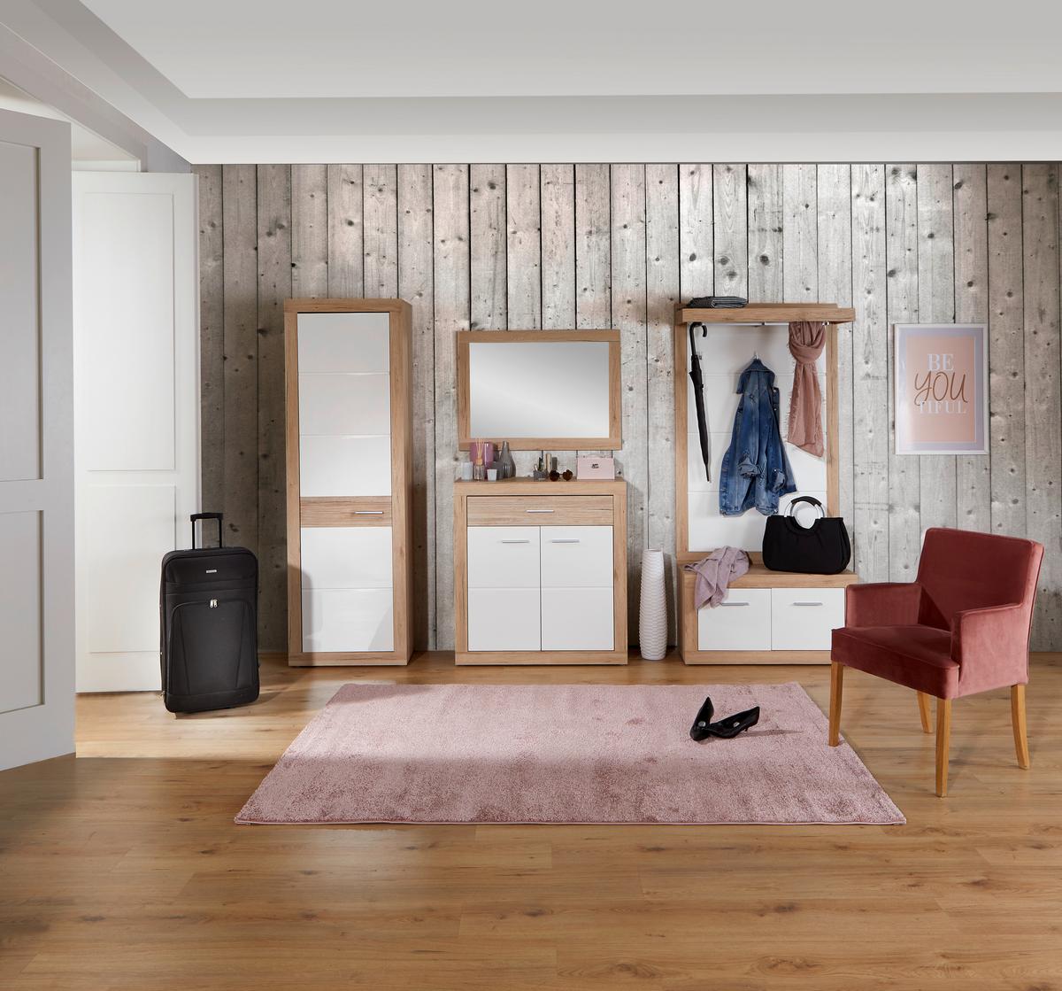 Garderobni Panel Malta - bijela/boje hrasta, Moderno, drvni materijal (94,9/147,7/34cm) - Modern Living