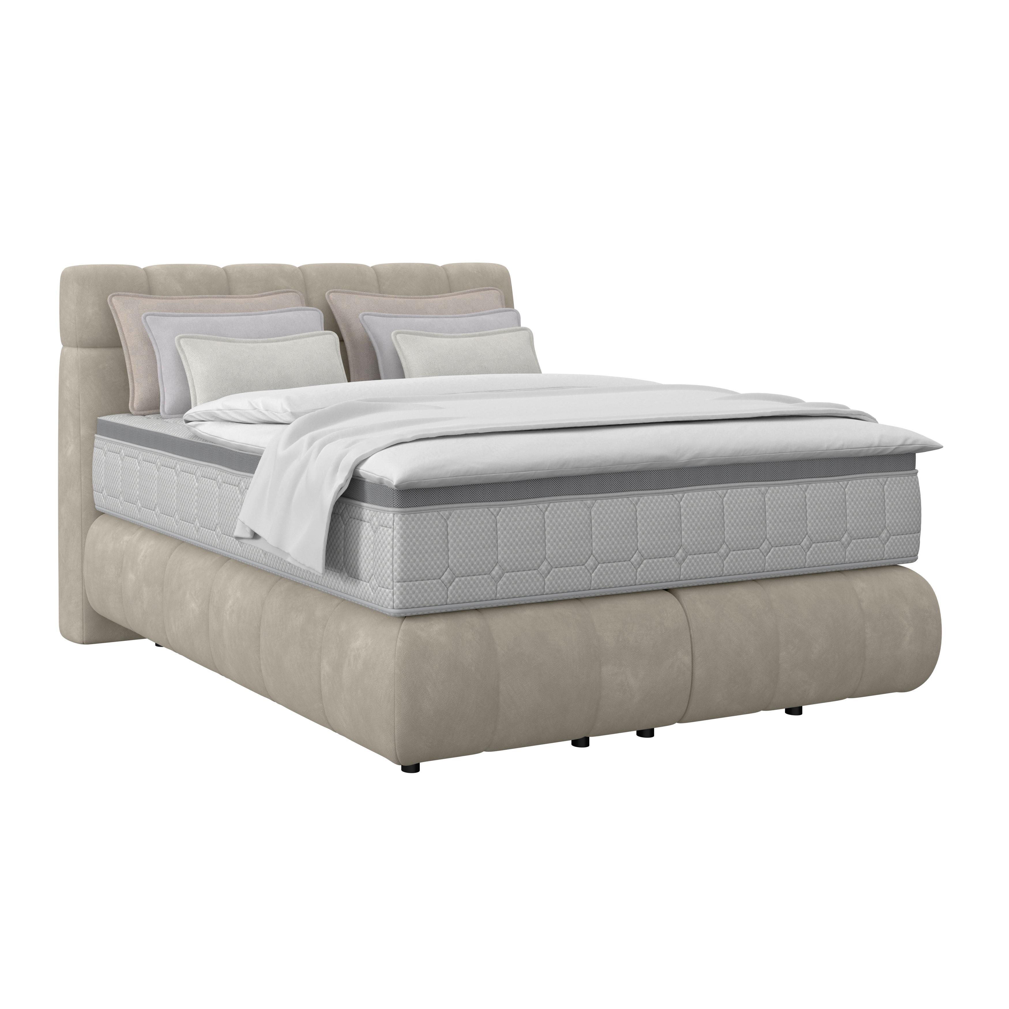 Boxspring Krevet Nobu - crna/taupe, Trend, drvo/tekstil (140/200cm) - Premium Living