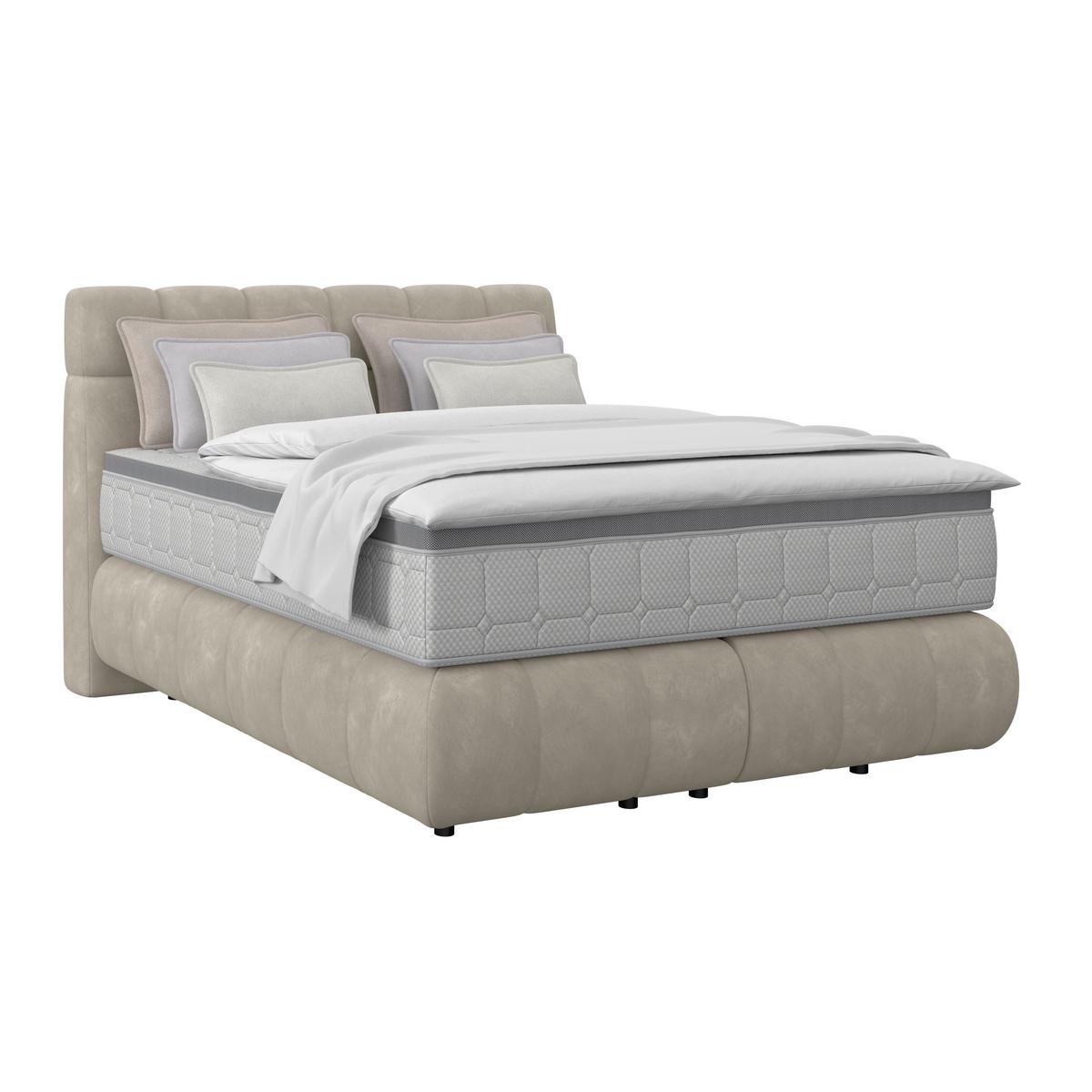 Boxspring Krevet Nobu - crna/taupe, Trend, drvo/tekstil (140/200cm) - Premium Living