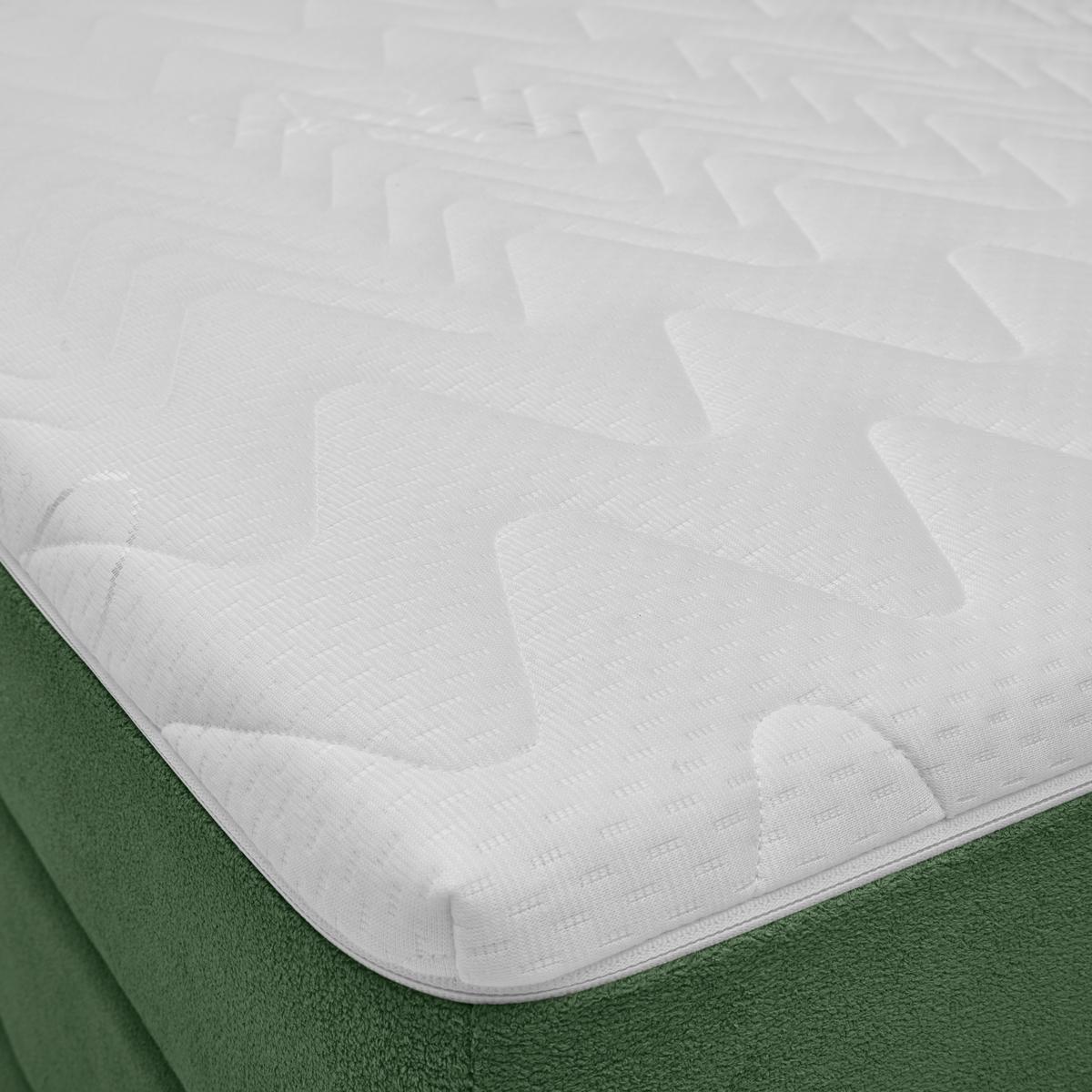 Boxspring Krevet Dixon - tamno zelena/crna, Konvencionalno, drvni materijal/drvo (120/200cm) - Premium Living