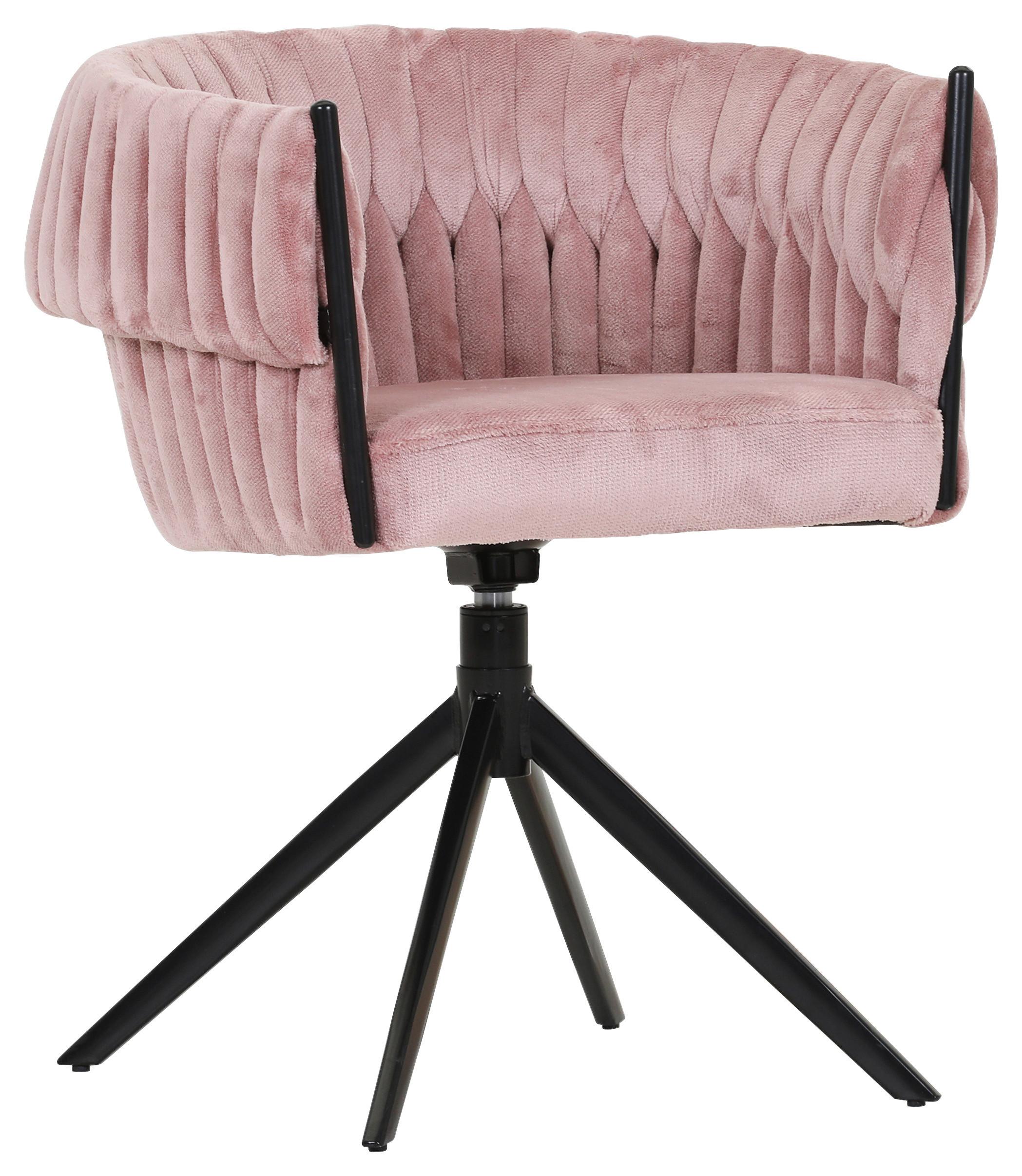 KRZESŁO Z PODŁOKIETNIKAMI TWISTY -BEACH CLUB- - różowy/czarny, Design, metal/tkanina (65/76/60cm) - Landscape