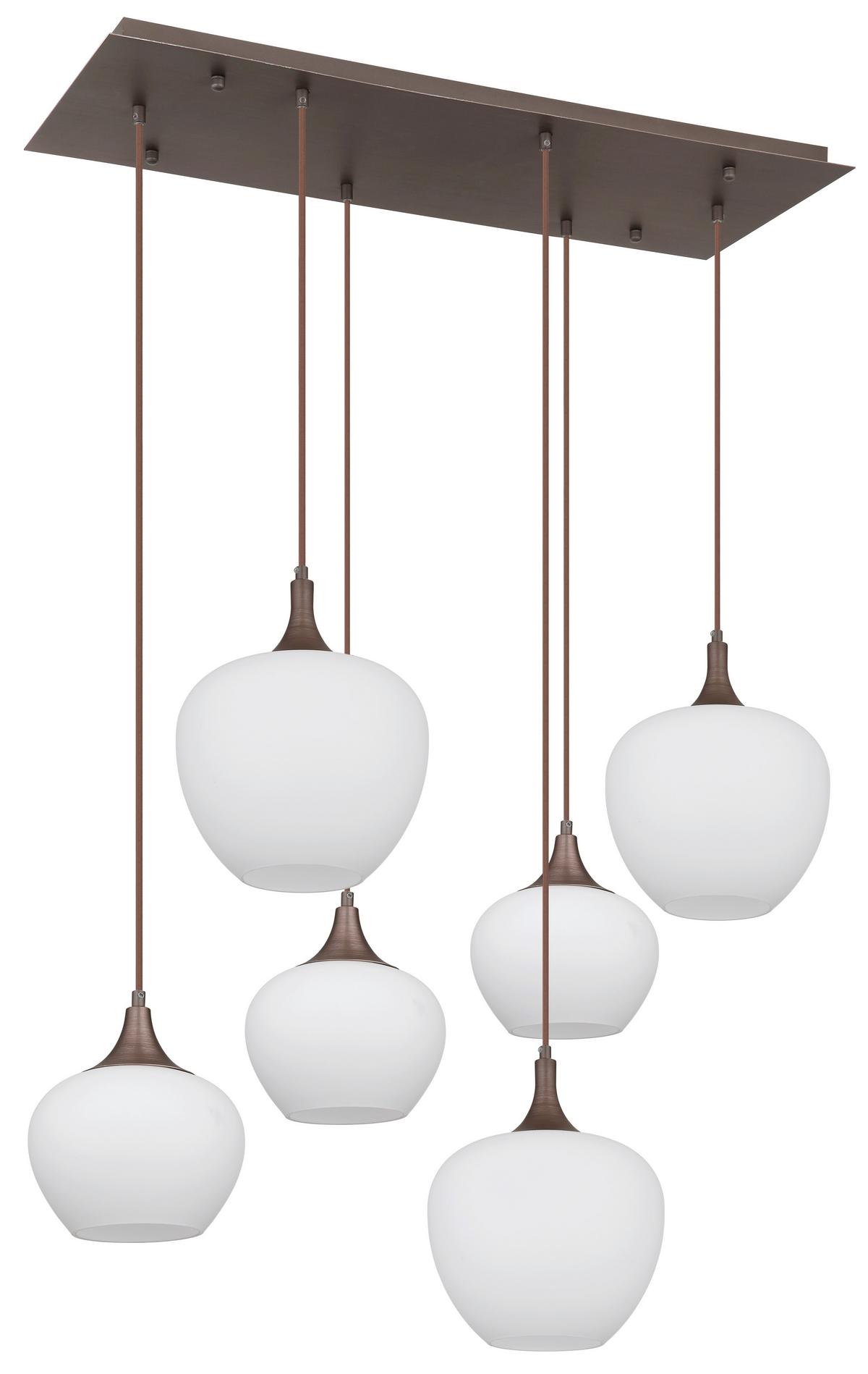 Viseča Svetilka 15548-6hc Maxy - črna/opal, Konvencionalno, kovina/steklo (86/42/120cm) - Globo