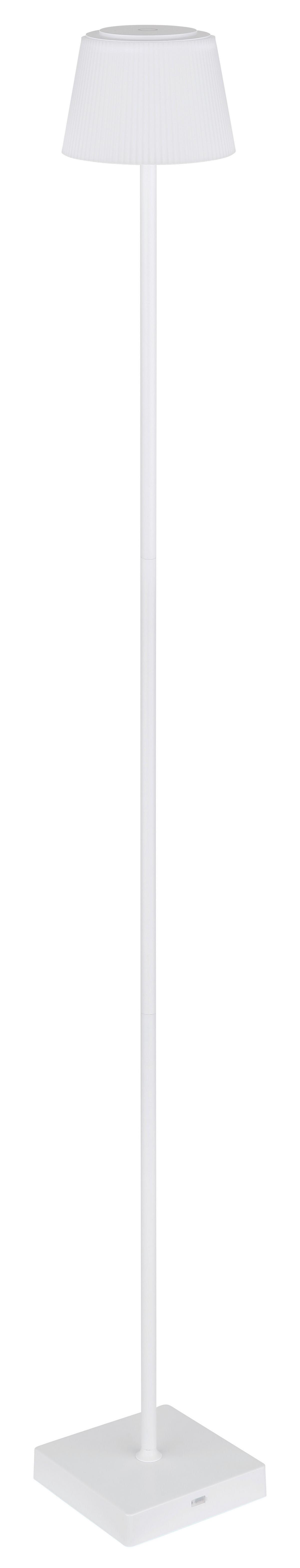 Akku-Stehleuchte Gregoir Weiß/Opal max. 4 Watt - Weiß, Design, Kunststoff/Metall (14/14/120cm) - Globo
