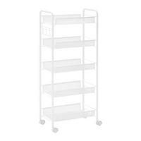 Görgős Polc Sandro - fehér, Modern, műanyag/fém (45/105/26cm) - Bessagi Home